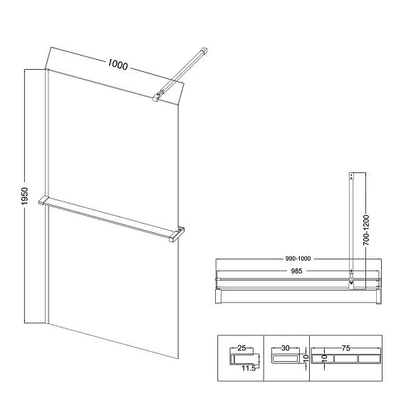 Душевая перегородка NIAGARA NG-670-10ВLACK