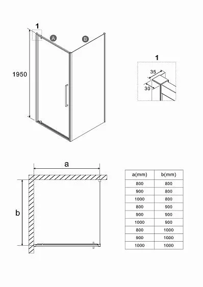 Душевое ограждение NIAGARA NG-45-10ASG-A100SG-34