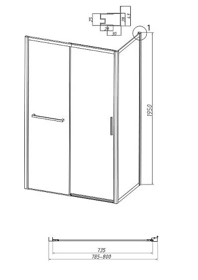 Боковая стенка GROSSMAN 200.K33.05.100.21.00 черный матовый