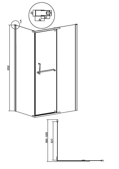 Боковая стенка GROSSMAN 200.K33.03.100.10.02 хром