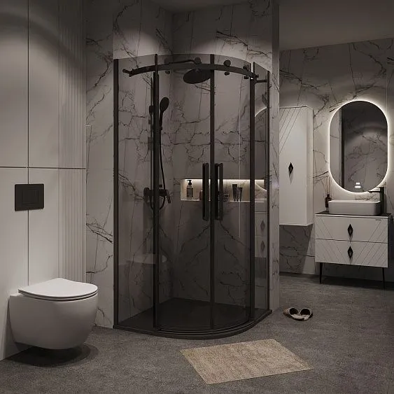 Душевое ограждение GROSSMAN 301.K33.04.9090.21.10 черный матовый