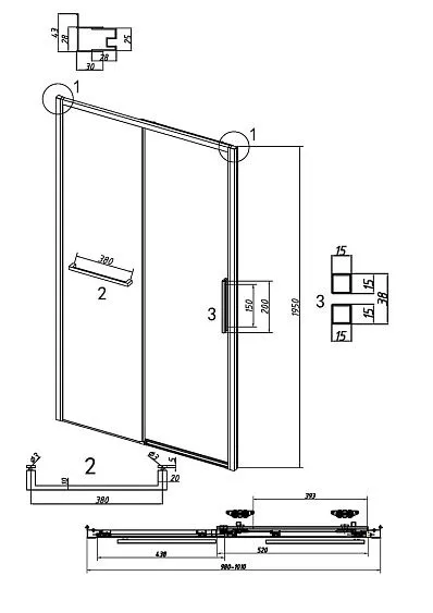 Дверь GROSSMAN 100.K33.05.100.10.02 хром