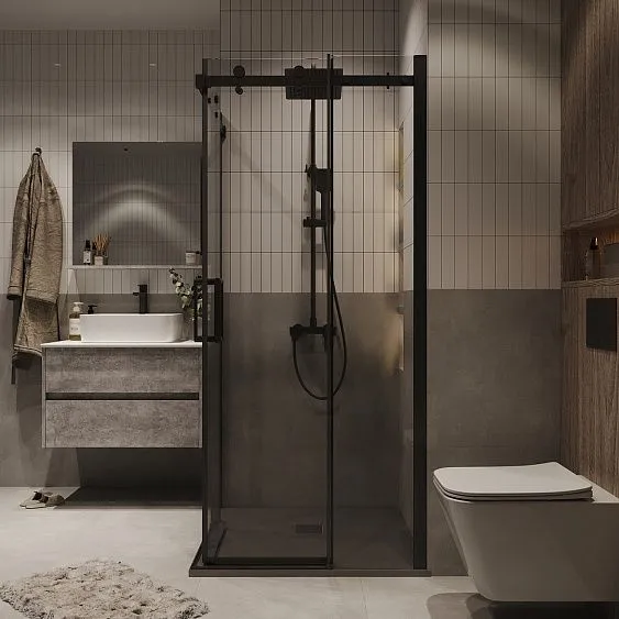 Душевое ограждение GROSSMAN 300.K33.04.8080.21.00 черный матовый