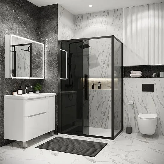 Душевое ограждение GROSSMAN 100.K33.02.100.21.10-200.K33.02.100.21.10 черный матовый