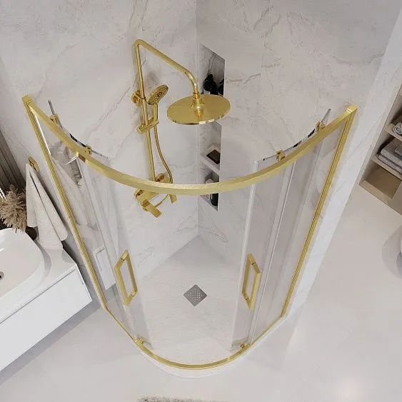 Душевое ограждение GROSSMAN 301.K33.02.9090.32.00 золото сатин