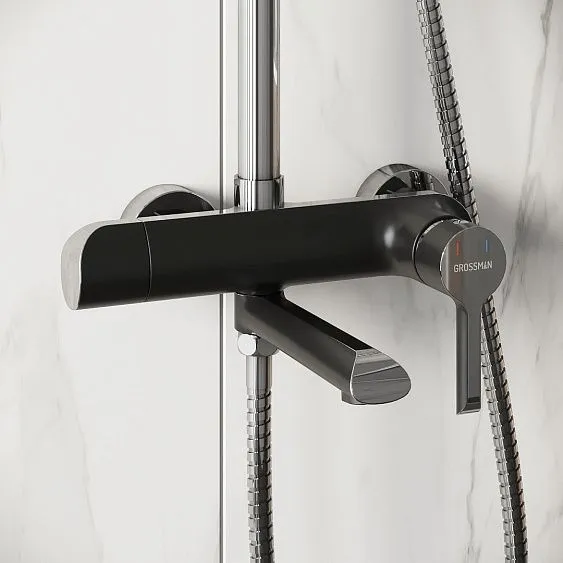 Душевая стойка GROSSMAN 500.K35.06.100/210 хром с черным