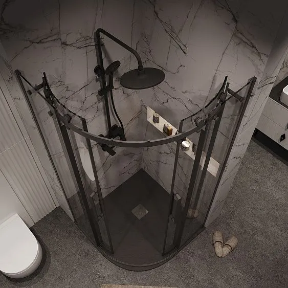 Душевое ограждение GROSSMAN 301.K33.04.9090.21.00 черный матовый