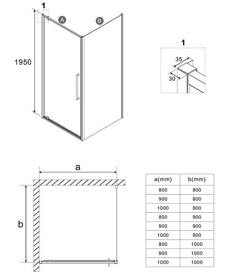 Душевое ограждение NIAGARA NG-45-9ASG-A100SG-34