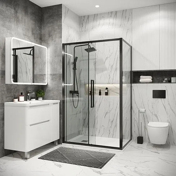 Душевое ограждение GROSSMAN 100.K33.02.100.42.00-200.K33.02.100.42.00 графит сатин