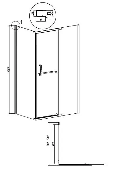 Боковая стенка GROSSMAN 200.K33.03.100.21.02 черный матовый