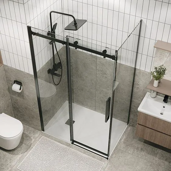 Душевое ограждение GROSSMAN 100.K33.04.120.42.00-200.K33.04.100.42.00 графит сатин