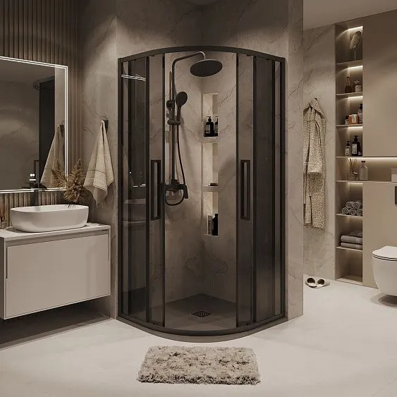 Душевое ограждение GROSSMAN 301.K33.02.1010.21.10 черный матовый