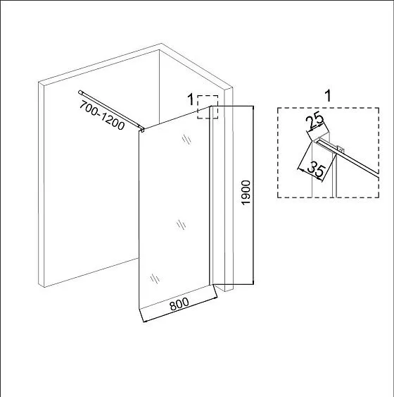 Душевая перегородка NIAGARA NG-531-80