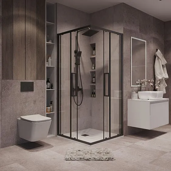 Душевое ограждение GROSSMAN 300.K33.02.1010.21.00 черный матовый