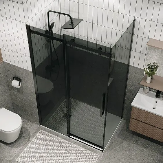 Душевое ограждение GROSSMAN 100.K33.04.100.21.10- 200.K33.04.80.21.10 черный матовый