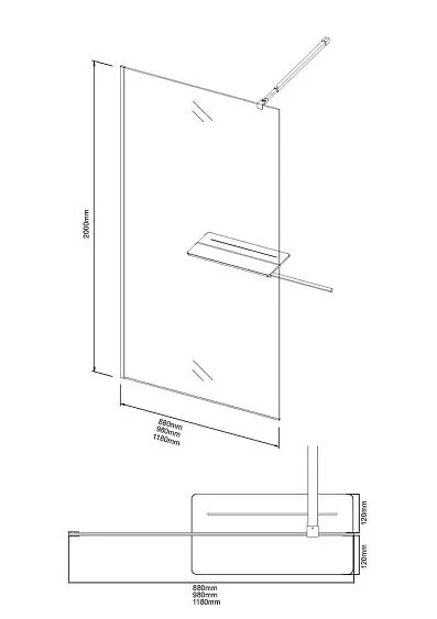 Душевая перегородка NIAGARA NG-582-10BLACK