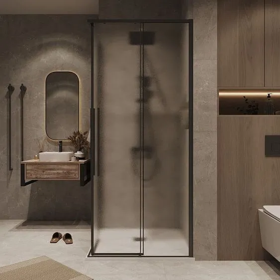 1/2 душевого ограждения GROSSMAN 1/2.K33.01.80L.21.02 черный матовый