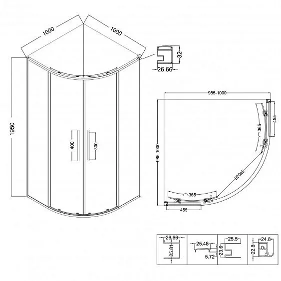 Душевое ограждение NIAGARA NG-6627-34