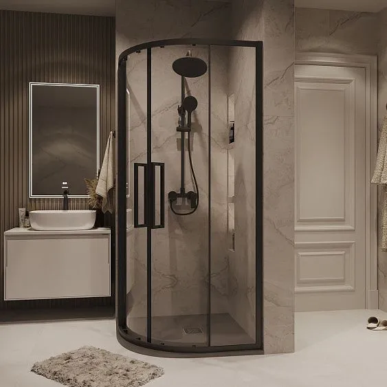 Душевое ограждение GROSSMAN 301.K33.02.1010.21.00 черный матовый