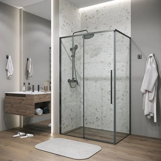 Душевое ограждение GROSSMAN 100.K33.01.120.42.00-200.K33.01.100.42.00 графит сатин