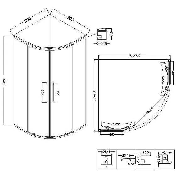 Душевое ограждение NIAGARA NG-3626-34