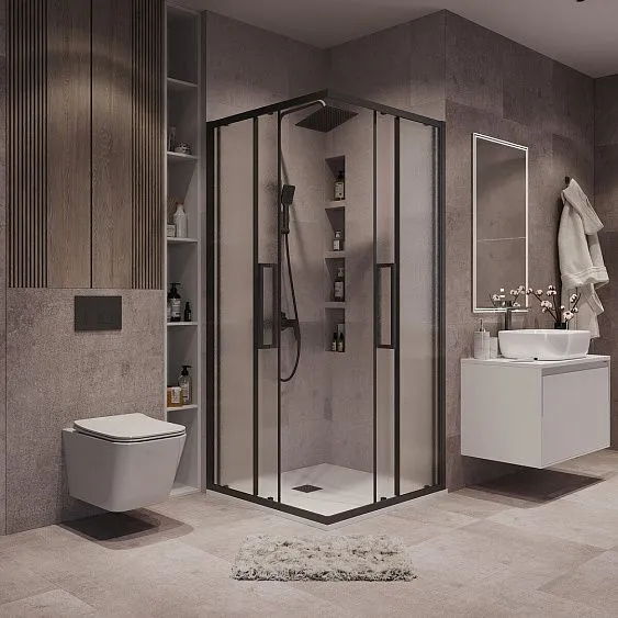 Душевое ограждение GROSSMAN 300.K33.02.8080.21.02 черный матовый