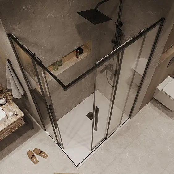 Душевое ограждение GROSSMAN 1/2.K33.01.11.42.00-1/2.K33.01.10.42.00 графит сатин