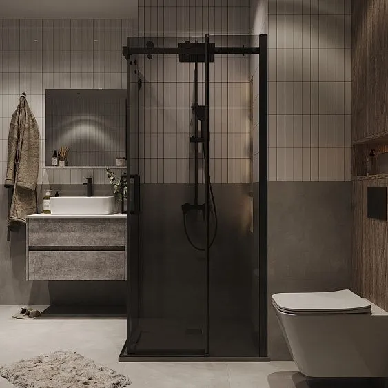 Душевое ограждение GROSSMAN 300.K33.04.8080.21.10 черный матовый