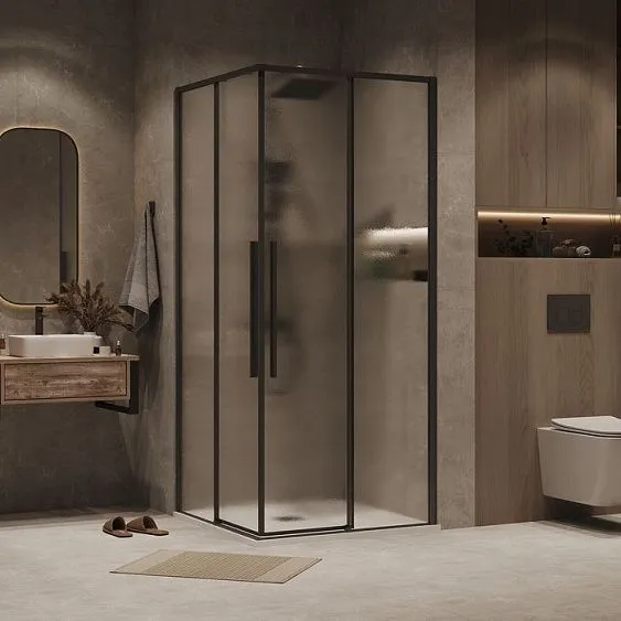 1/2 душевого ограждения GROSSMAN 1/2.K33.01.80L.21.02 черный матовый