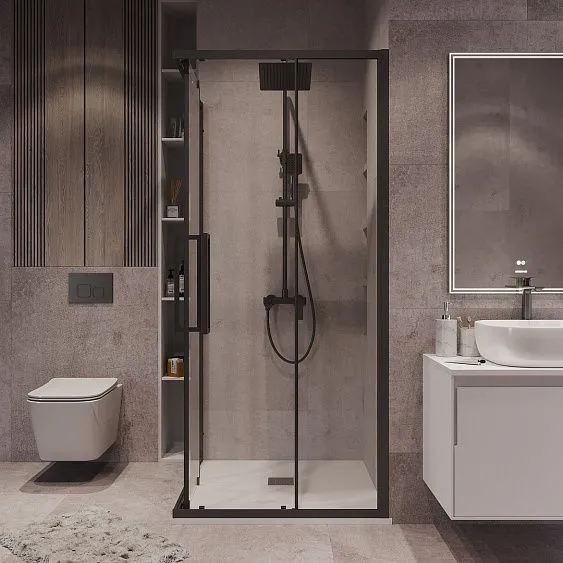 Душевое ограждение GROSSMAN 300.K33.02.1010.21.00 черный матовый