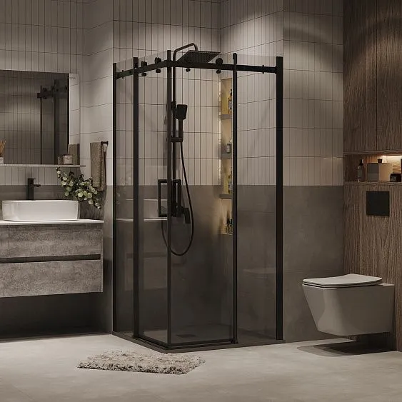 Душевое ограждение GROSSMAN 300.K33.04.8080.21.00 черный матовый