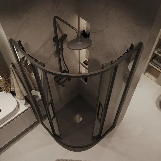 Душевое ограждение GROSSMAN 301.K33.02.1010.21.10 черный матовый