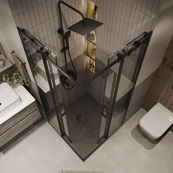 Душевое ограждение GROSSMAN 300.K33.04.1010.21.00 черный матовый