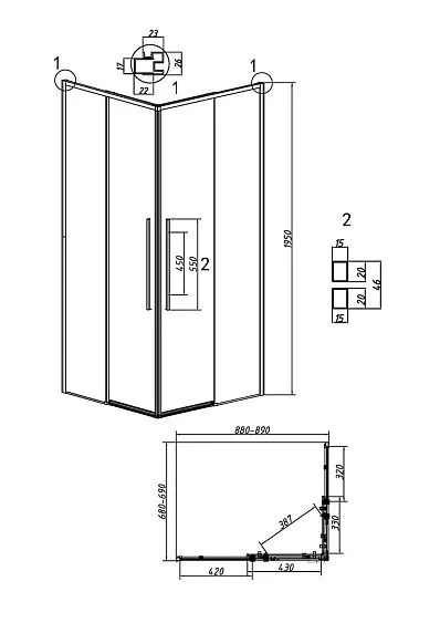 Душевое ограждение GROSSMAN 300.K33.01.9070.10.00 хром
