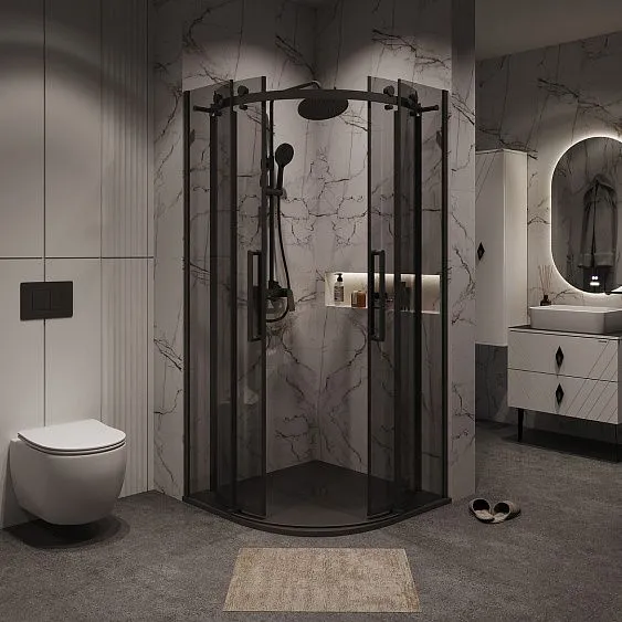 Душевое ограждение GROSSMAN 301.K33.04.9090.21.10 черный матовый