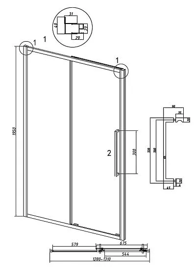 Дверь GROSSMAN 100.K33.02.130.10.02 хром