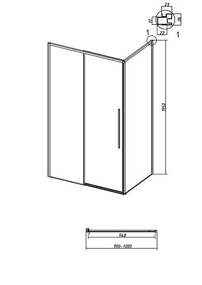 Боковая стенка GROSSMAN 200.K33.01.100.32.00 золото сатин
