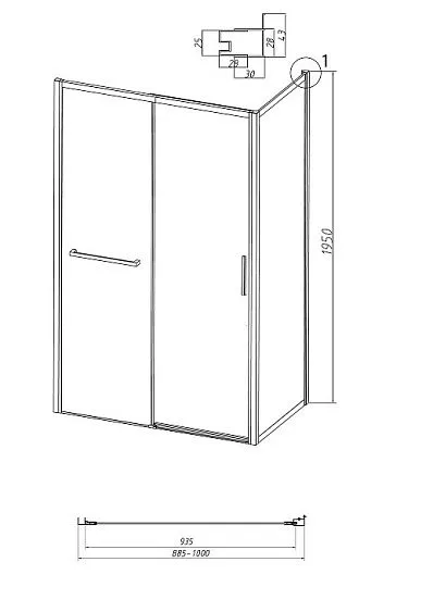 Боковая стенка GROSSMAN 200.K33.05.100.21.10 черный матовый