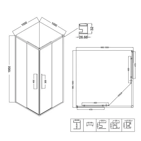 Душевое ограждение NIAGARA NG-2824-34BLACK