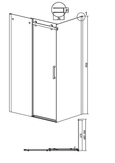 Боковая стенка GROSSMAN 200.K33.04.70.10.00 хром