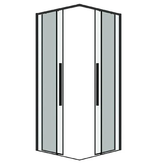1/2 душевого ограждения GROSSMAN 1/2.K33.01.90.21.00 черный матовый