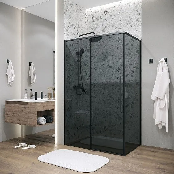 Душевое ограждение GROSSMAN 100.K33.01.120.21.10-200.K33.01.90.21.10 черный матовый