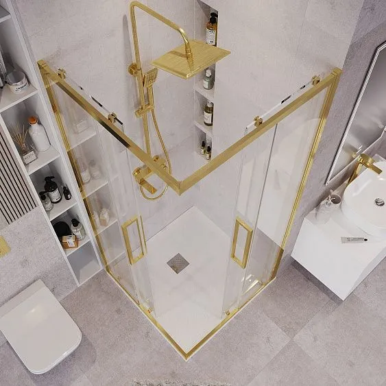 Душевое ограждение GROSSMAN 300.K33.02.8080.32.00 золото сатин