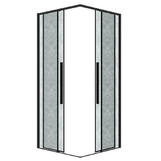 1/2 душевого ограждения GROSSMAN 1/2.K33.01.80.21.02 черный матовый
