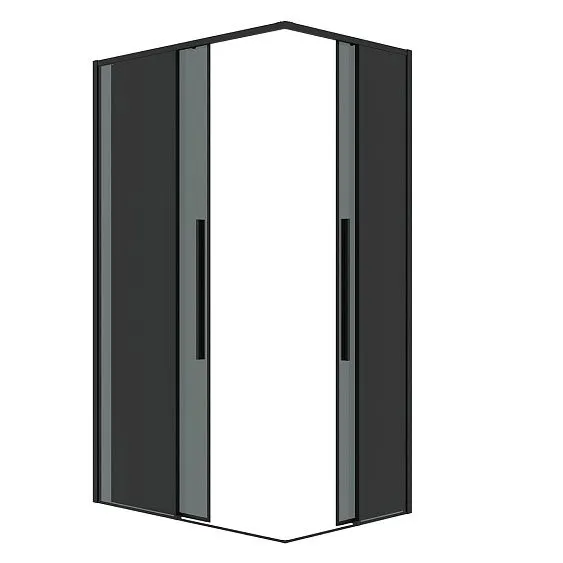 Душевое ограждение GROSSMAN 1/2.K33.01.11.21.10-1/2.K33.01.10.21.10 черный матовый