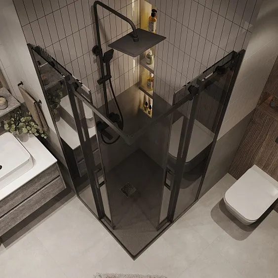 Душевое ограждение GROSSMAN 300.K33.04.1010.21.10 черный матовый