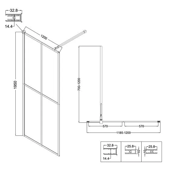 Душевая перегородка NIAGARA NG-686-12BLACK