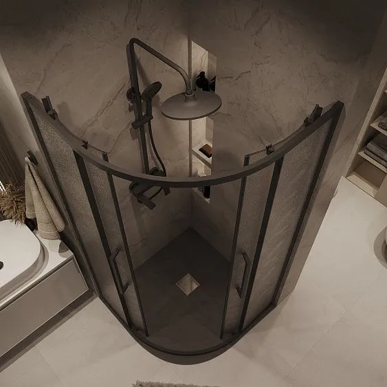 Душевое ограждение GROSSMAN 301.K33.02.8080.21.02 черный матовый