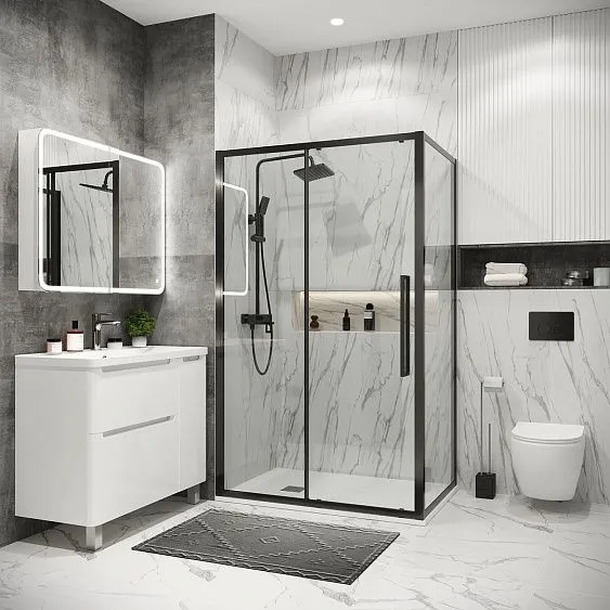 Душевое ограждение GROSSMAN 100.K33.02.100.42.00-200.K33.02.100.42.00 графит сатин