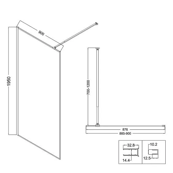 Душевая перегородка NIAGARA NG-680-90BLACK